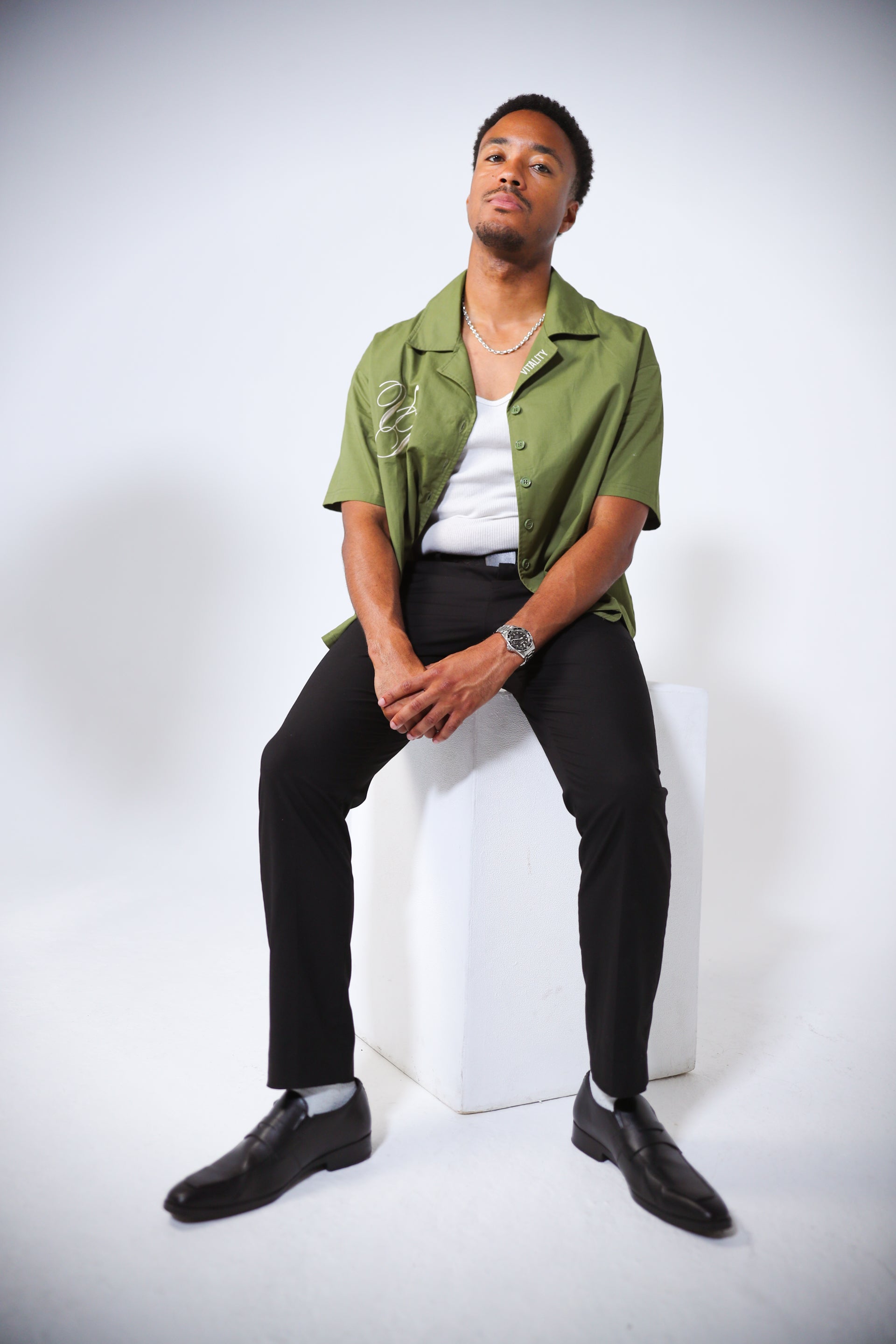 TNB Button-Up - Moss Green